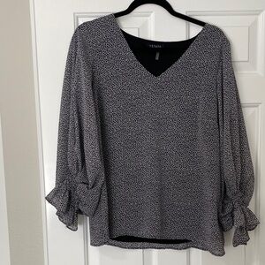 1. State Black and White Patterned Blouse